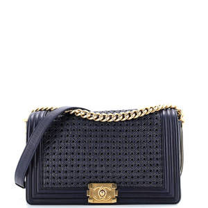 Chanel Large Boy Flap Bag Braided Sheepskin